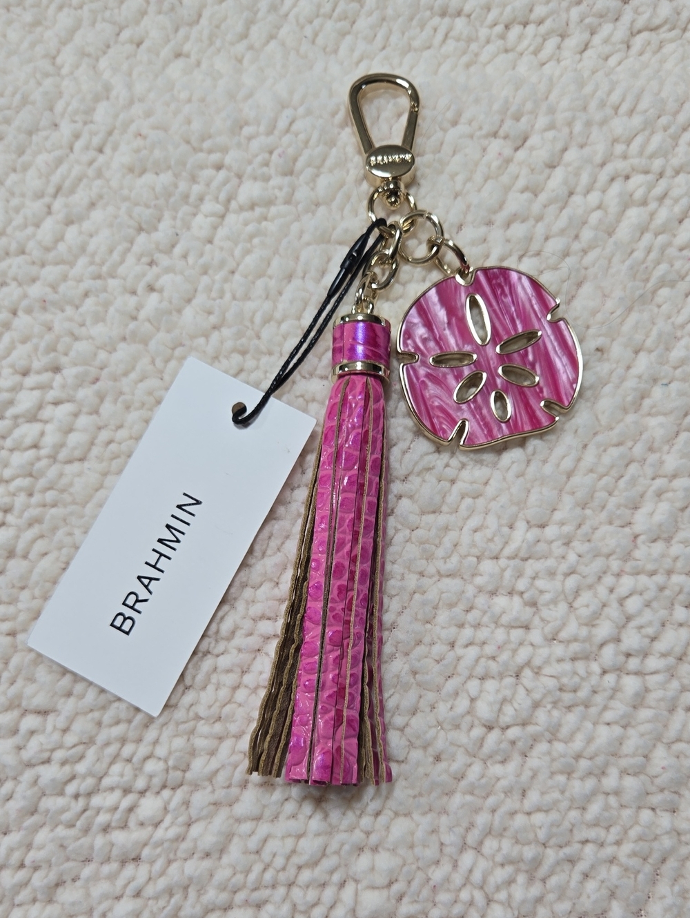 Brahmin Bag Charm with Sand Dollar Charm